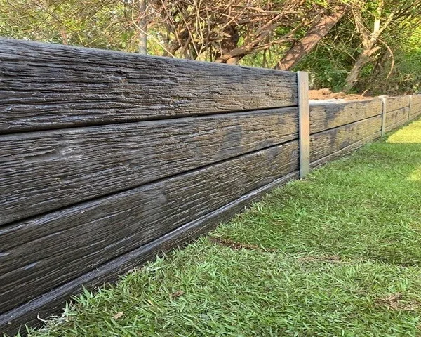 Concrete sleeper retaining wall on a large Pymble ridge block
